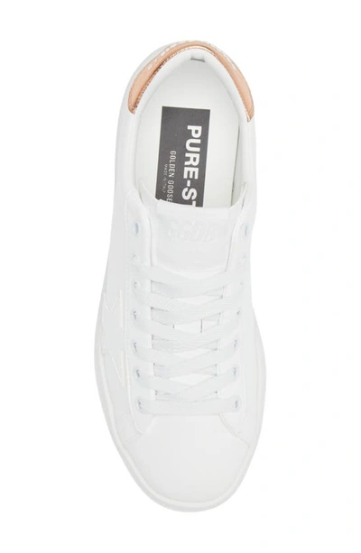 Golden Goose Purestar Leather Sneakers In White/ Bronze