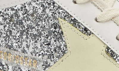 Shop Golden Goose Super-star Glitter Bio Based Low Top Sneaker In Silver/ White