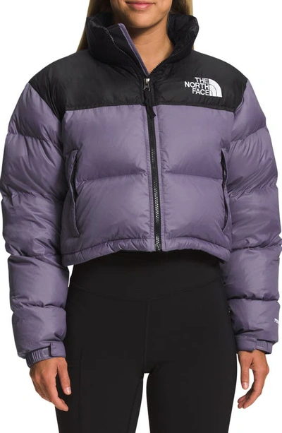 Shop The North Face Nuptse Water Repellent 700 Fill Power Down Short Puffer Jacket In Lunar Slate