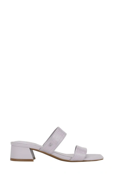 Shop Calvin Klein Paneer Square Toe Slide Sandal In Light Purple Croco