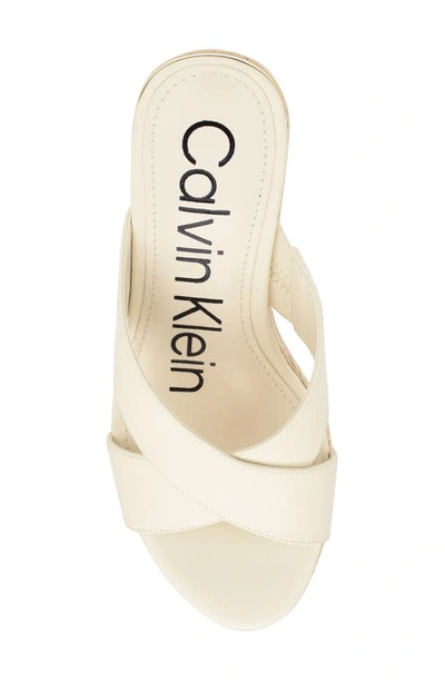 Shop Calvin Klein Echo Platform Wedge Sandal In Cream