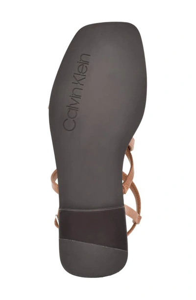 Shop Calvin Klein Millia Ankle Strap Sandal In Dark Natural Croco