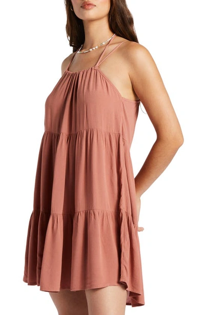 Shop Roxy Evening Breeze Tiered Halter Dress In Cedar Wood