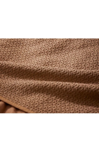 Shop Coyuchi Honeycomb Organic Cotton Blanket In Ginger