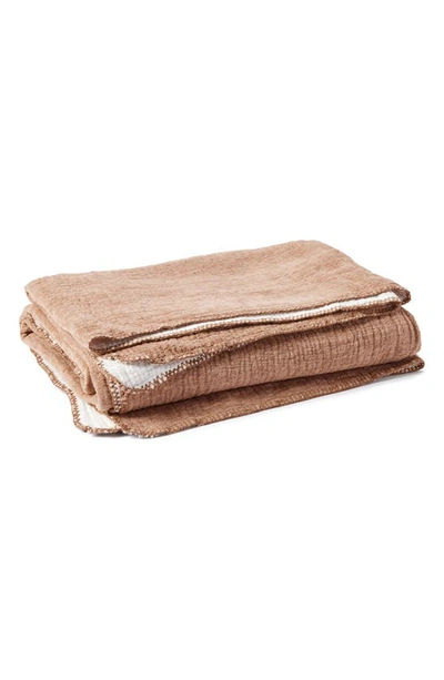 Shop Coyuchi Cozy Organic Cotton Blanket In Sienna