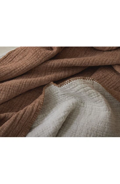 Shop Coyuchi Cozy Organic Cotton Blanket In Sienna