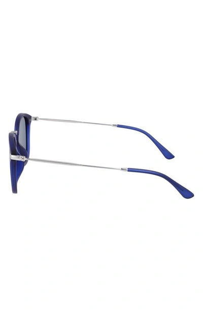 Shop Cole Haan 50mm Round Sunglasses In Dark Blue