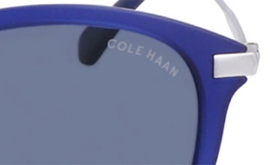 Shop Cole Haan 50mm Round Sunglasses In Dark Blue