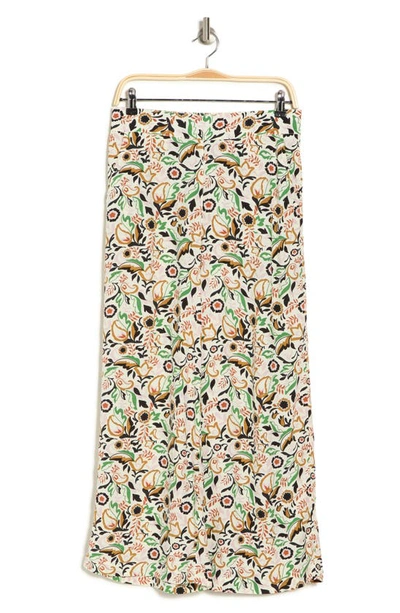 T Tahari Floral Ankle Crop Wide Leg Palazzo Pants In Pink/green Floral Pr
