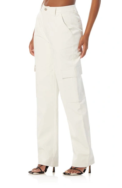 Shop Afrm Noe Faux Leather Cargo Pants In White Python