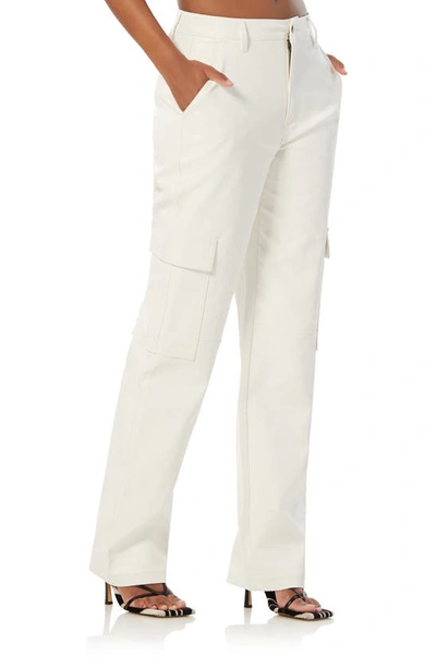 Shop Afrm Noe Faux Leather Cargo Pants In White Python