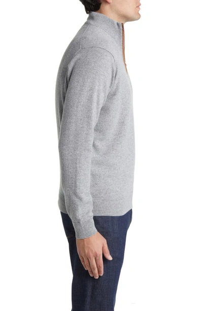 Shop Peter Millar Crown Crafted Artisan Stretch Cashmere Quarter-zip Pullover In Gale Grey