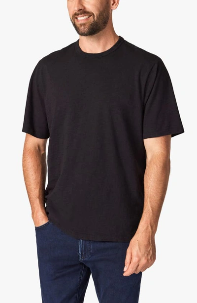 Shop 34 Heritage Slub Cotton Crewneck T-shirt In Black
