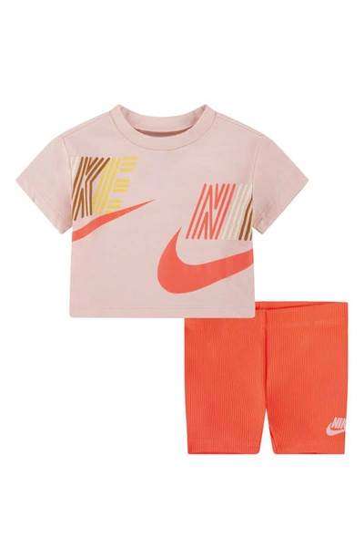 Nike Babies' Let's Roll Boxy Graphic T-shirt & Bike Shorts Set In A5c-hot  Punch | ModeSens