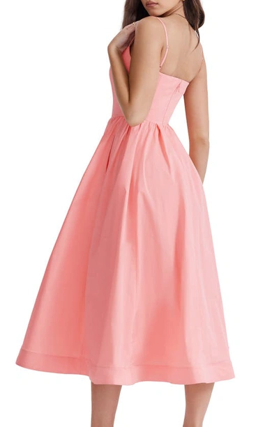 House Of Cb Lolita Corset Cotton Blend Fit & Flare Dress In Bright Peach