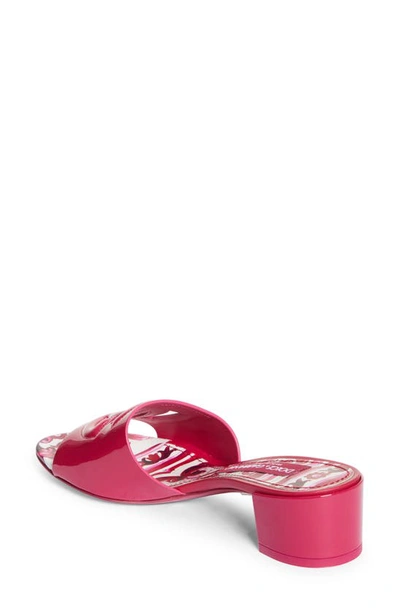 Shop Dolce & Gabbana Interlock Logo Slide Sandal In Cyclamen