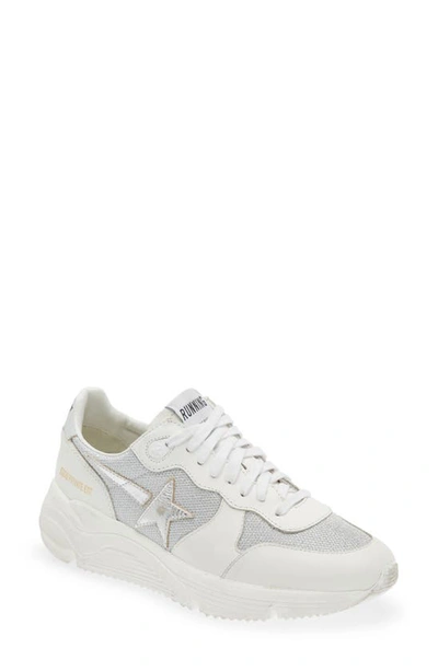 Shop Golden Goose Running Sole Sneaker In Optic White/ Silver