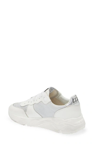 Shop Golden Goose Running Sole Sneaker In Optic White/ Silver