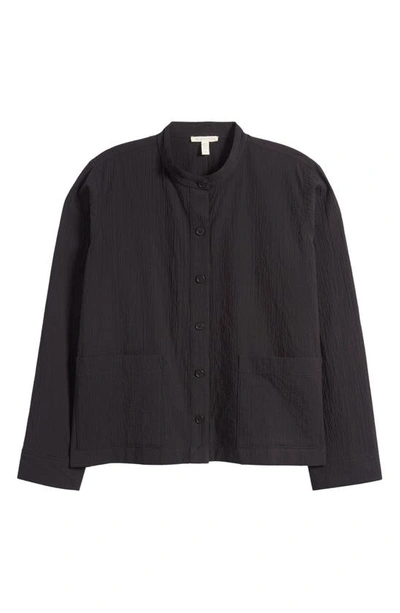 Eileen Fisher Mandarin Collar Jacket In Black