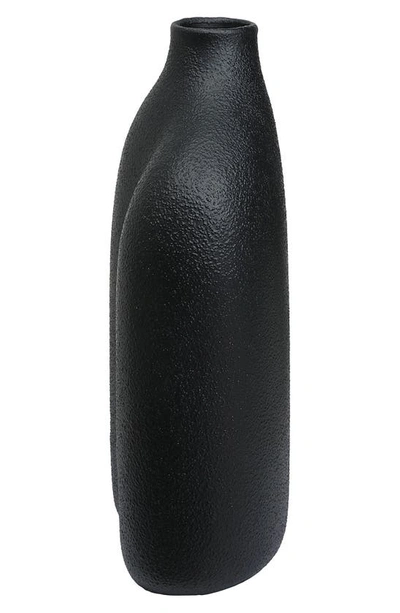 Renwil Challenger Decorative Ceramic Vase In Textured Black