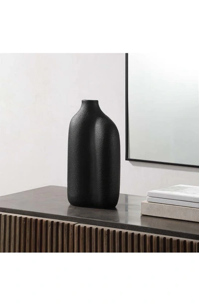 Renwil Challenger Decorative Ceramic Vase In Textured Black