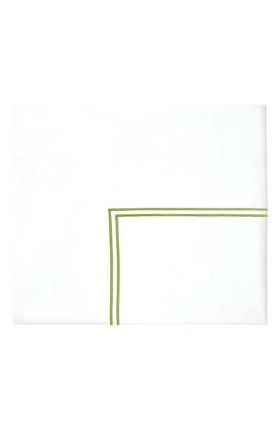 Shop Sferra Grande Hotel Cotton Flat Sheet In White/ Fern