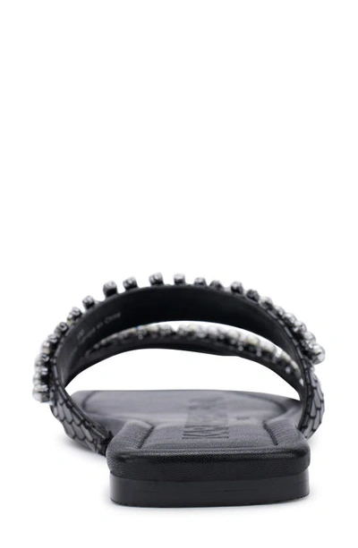 Shop Karl Lagerfeld Payzlee Rhinestone Slide Sandal In Black