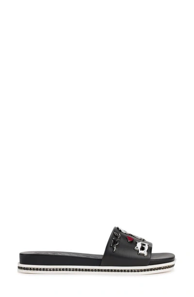 Karl Lagerfeld Jeslyn Cate Pins Embellished Slide Sandal In Black