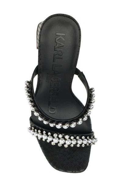Shop Karl Lagerfeld Rayan Rhinestone Block Heel Sandal In Black