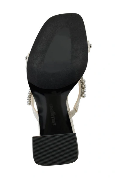 Shop Karl Lagerfeld Rayan Rhinestone Block Heel Sandal In Soft White