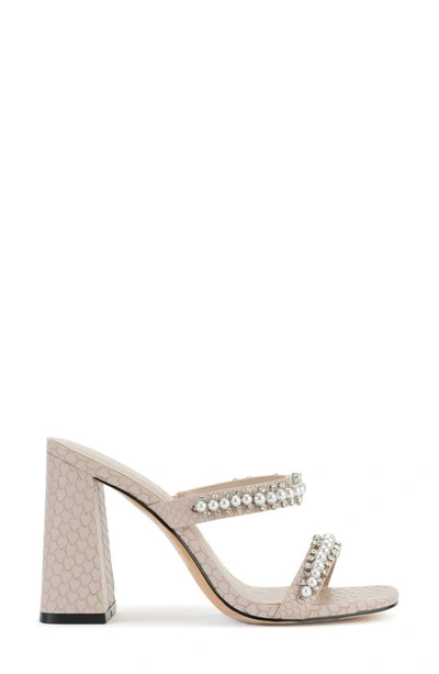 Shop Karl Lagerfeld Rayan Rhinestone Block Heel Sandal In Dune Pink