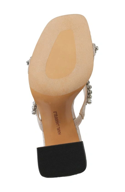 Shop Karl Lagerfeld Rayan Rhinestone Block Heel Sandal In Dune Pink