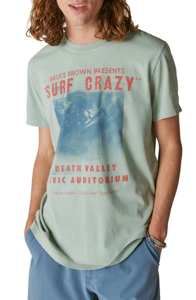 Shop Lucky Brand Surf Crazy Graphic T-shirt In Dusty Jade Green