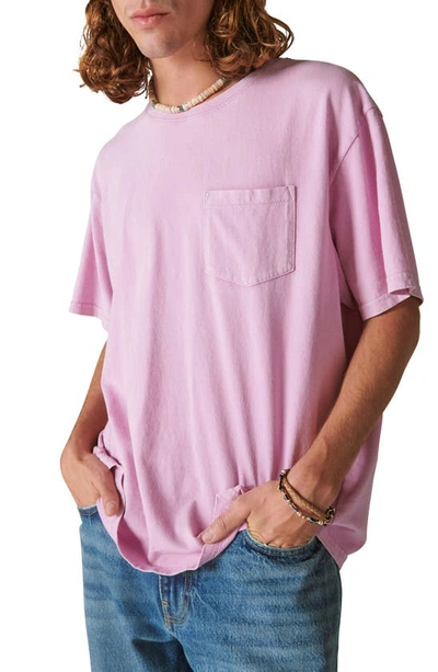 Shop Lucky Brand Cotton Pocket T-shirt In Pink Hope