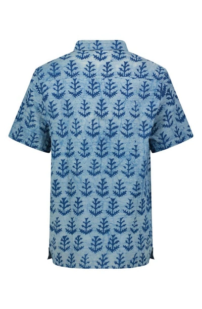 Lucky Brand Short Sleeve Button-up Camp Shirt In Light Indigo