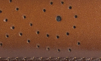 Johnston & Murphy Perforated Burnished Edge Leather Belt In Tan
