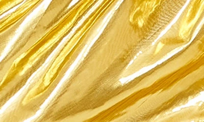Shop Mac Duggal Metallic Drape Detail Strapless Minidress In Gold