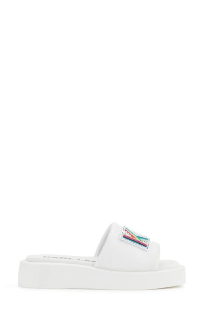 Shop Karl Lagerfeld Opal Platform Slide Sandal In Bright White