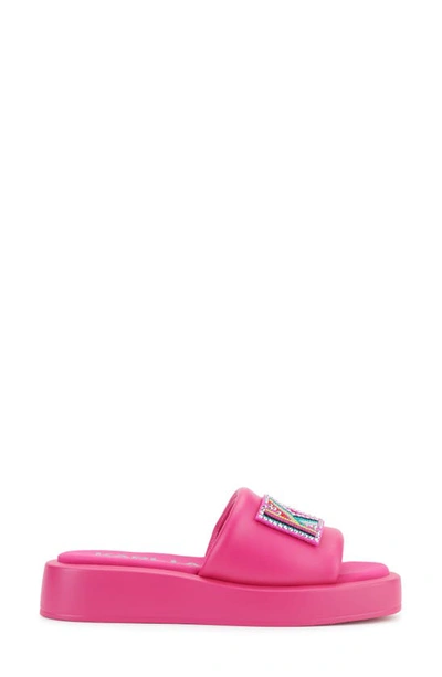 Karl Lagerfeld Women's Opal Slip-on Platform Slide Sandals Women's Shoes In Shocking Pink