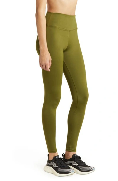 Solely Fit Performance Action High Waist Leggings In Sea Olive
