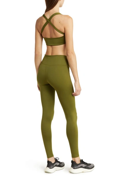 Solely Fit Performance Action High Waist Leggings In Sea Olive