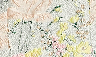 Shop Mac Duggal Floral Brocade Puff Sleeve Minidress In Pastel Multi