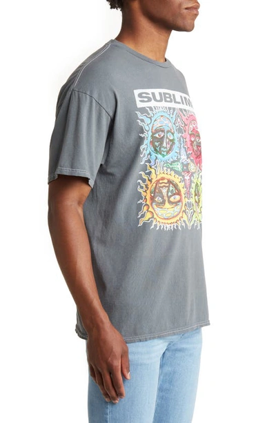 Shop Merch Traffic Sublime Drop Shoulder Graphic T-shirt In Grey Pigment Wash