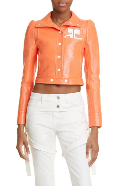 Shop Courrèges Re-edition Vinyl Jacket In Sunset