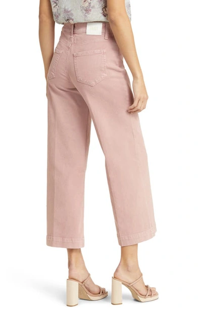 Shop Paige Anessa High Waist Wide Leg Jeans In Vintage Muted Blush
