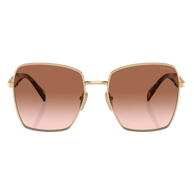 Shop Prada Pr 64zs Zvn0a6 57mm Womens Square Sunglasses In Gold
