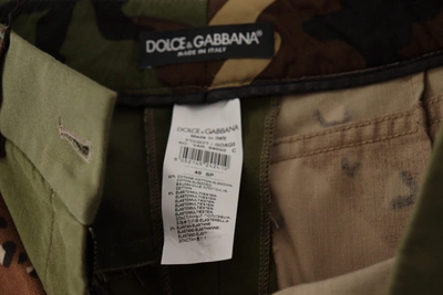 Shop Dolce & Gabbana Green High Waist Hot Pants Cotton Army Women's Shorts
