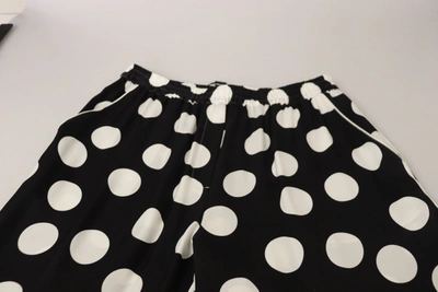 Shop Dolce & Gabbana Polka Dot Mid Waist Cropped Trouser Women's Pants In Black