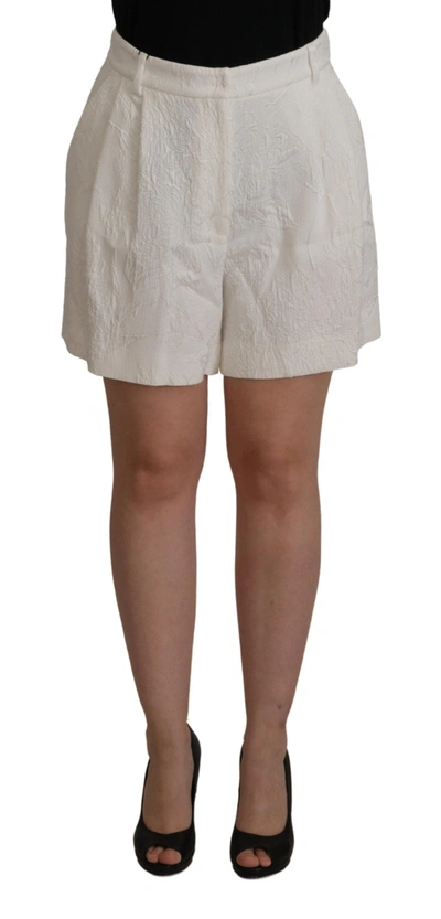Shop Dolce & Gabbana White High Waist Culotte Cotton Women's Shorts