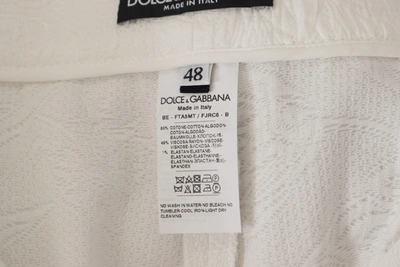 Shop Dolce & Gabbana White High Waist Culotte Cotton Women's Shorts